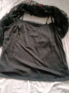 109°F Black Velvet Floral Top