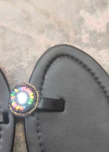 Stylish Flats with Mirror Work