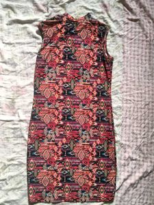 Patterned Sleeveless Dress