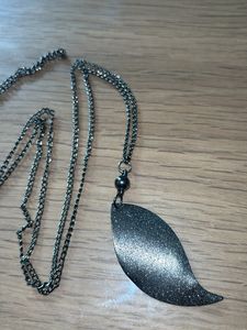 Black Metal Long Chain With Locket