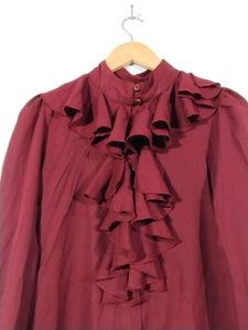 Maroon High Neck Casual Top (Women)