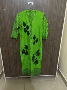 Green Salwar Kameez with Black Dupatta
