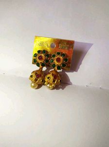 covering earing with Kundhan Stones..