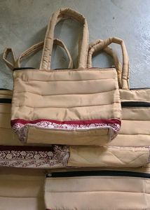 five Puffer hand made Tote Bags👜