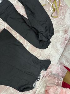 Black Embroidered Kurta Set