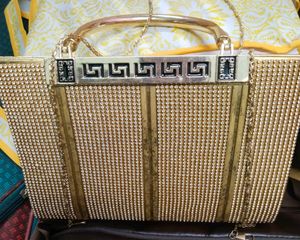 New Unused Party Wear Clutch Gold Sling