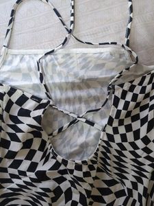 Checkered Mini backless Dress