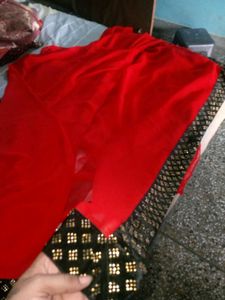 Red Beautiful Saree  No Blouse