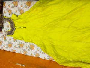 Elegant Green Anarkali Dress With Banarasi Dupatta