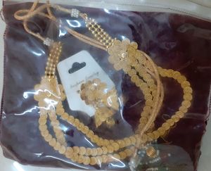 Premium Gold Polished 3 In One Jewellery Set