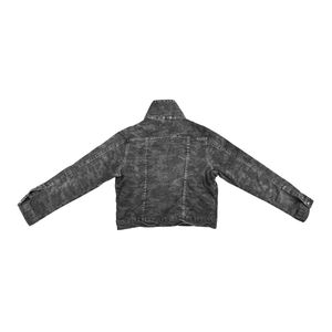 Black Denim Jacket In Army Design