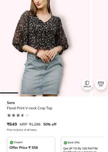 Sexy Beautiful V-neck Black Crop Top