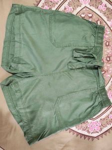 Olive Green Tie-Waist Shorts