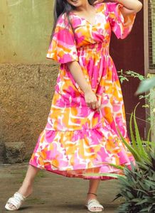 Pink &amp; Orange Print Dress