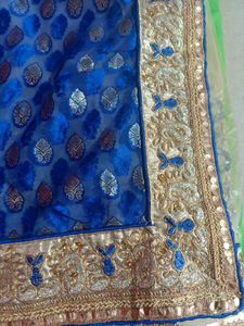 Party Wear Net Zari Work Saree