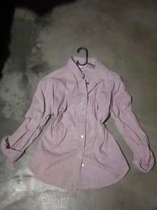 Striped White &amp;Pink Fitted Shirt