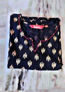 Black Printed Kurta