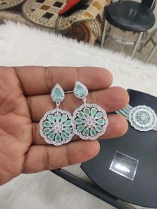 Silver Elegant Mint Choker Set