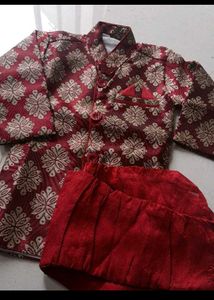 Boys' Maroon Sherwani Set