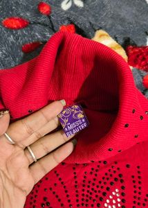 Red Turtleneck Top