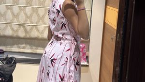 Pink Floral Print Dress, SIZE - S