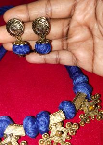 Blue Thread Necklace