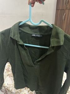 Zara Green Long Sleeve Top
