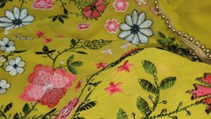 Yellow Georgette Haldi Designer Outfit