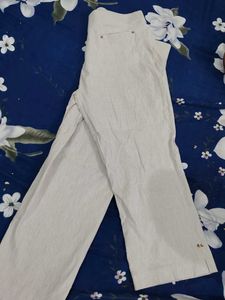 Beige Cropped Pants