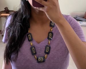 Blue &amp; Gold Long Necklace