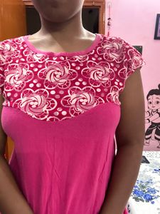 Pink Floral Print Top