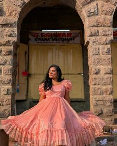 Pink Ruffled Party Dress