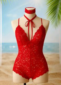 🇳🇿💫💗Red Lace Teddy Lingerie