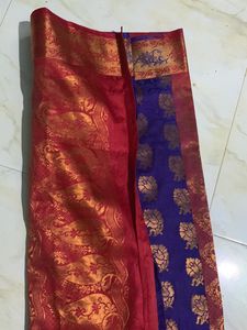 Red Border With Violet Apoorva Pattu Saree