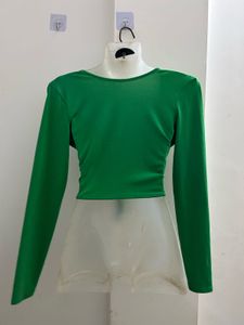 H&amp;M Green Front Tie Top