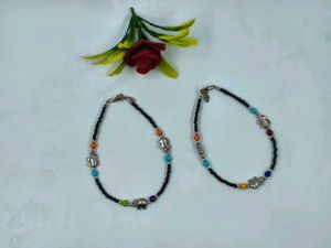 Boho Beaded Anklet Set