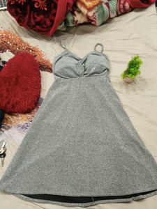 Sparkly Silver Mini Dress