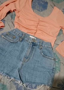 PEACH DENIM COMBO
