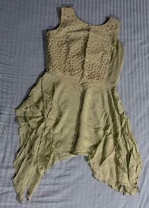 Elegant Olive Green Dress