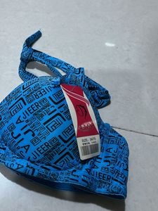 Blue Patterned Halter Bra