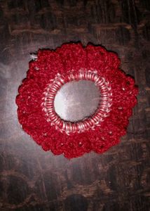 Red Crochet Scrunchie