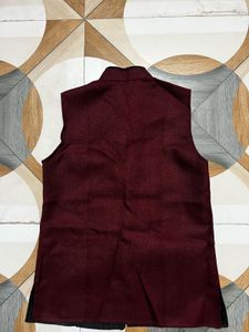 Maroon Ethnic Jacket , Size : M