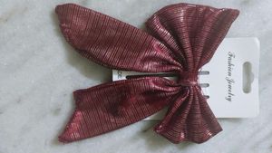 Burgundy Bow Hair Tie