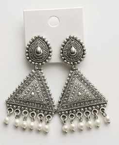 Ethnic Silver Earrings For Traditional Lehengas