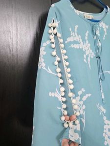 Floral Tie-Neck Blouse
