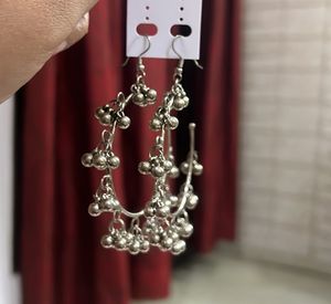 Silver Loop Hook Earrings