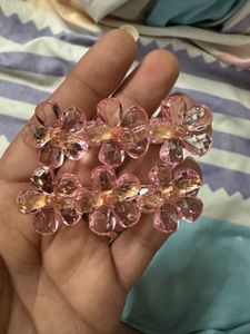 Pink Flower Hair Clips