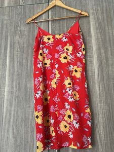 H&amp;M Floral Red Slip Dress