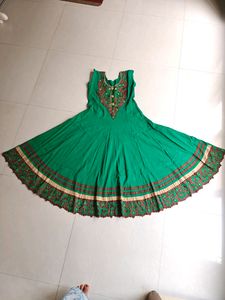 Green Colour Wedding Gown With Beautiful Work