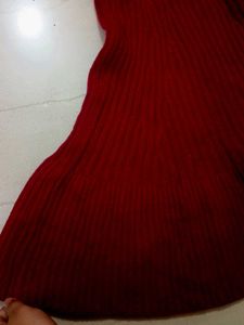 Fit-and-Flare Ribbed Sweater Dress with Mock Neck